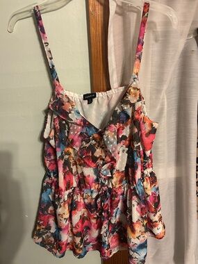 torrid Multicolor Floral Ruffle Cami - Pink, Blue, White